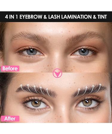 Reddhoon 4 in 1 Eyebrow and Eyelash Perm with Black Dye Kit - Long-lasting Results for 6-8 Weeks | Safe & Easy Brow Lamination, Tinting, and Lash Lift at Home Salon - Buy Online on SooperMarket.com