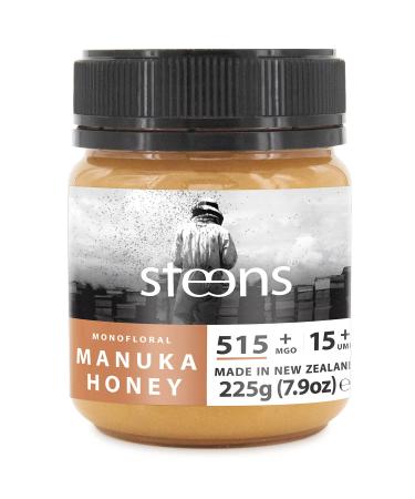 Steens Manuka Honey - MGO 515+ - Pure & Raw 100% Certified UMF 15+ Manuka Honey - Bottled and Sealed in New Zealand - 225g 225 g