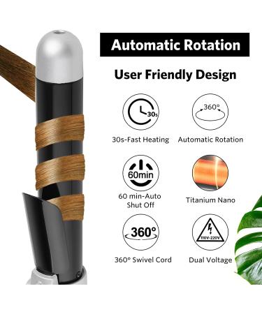 Auto Curling Iron 28mm Black - Instant Heat Hair Styling Wand - Buy Online on SooperMarket.com