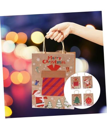 KOMBIUDA Xmas Treat Bags 1 Set 12 Pcs Christmas Tote Bag Candy Bags Wrapping Bags Packing Bag Paper Bag Kraft Paper 27X21X11CM Assorted Color - Buy Online on SooperMarket.com
