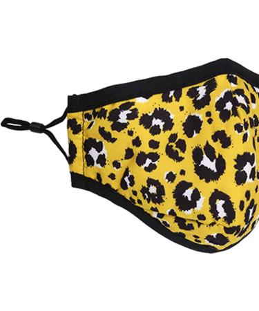 Washable Reusable 3 Layers Cotton Cloth - Light Yellow Leopard Print - Eco-Friendly Face Mask for All Sizes - Buy Online on SooperMarket.com