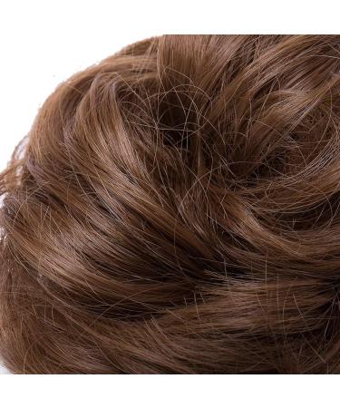 Silk-co Curly Hair Bun Scrunchie in Light Brown - 35g Synthetic Hair Extension - Buy Online on SooperMarket.com