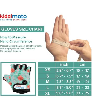 KIDDIMOTO Children's Fingerless Cycling Gloves for Boys & Girls - Floral Design - Size M (4-8 Years) - Perfect Kids Bike Gloves - Buy Online on SooperMarket.com