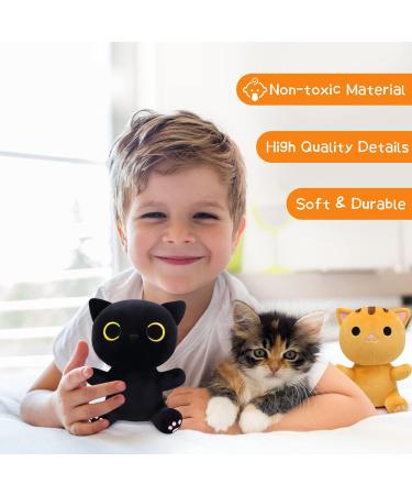 4PCS Mini Cat Plush Set - Kawaii Stuffed Animal Kit for Kids - Cute Cat Dolls for Halloween & Christmas - Black, Yellow, Grey, White - Buy Online on SooperMarket.com
