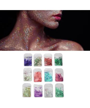 12 Colors Chunky Holographic Body Glitter Gel - Face Nail Art & Halloween Sparkles - Buy Online on SooperMarket.com