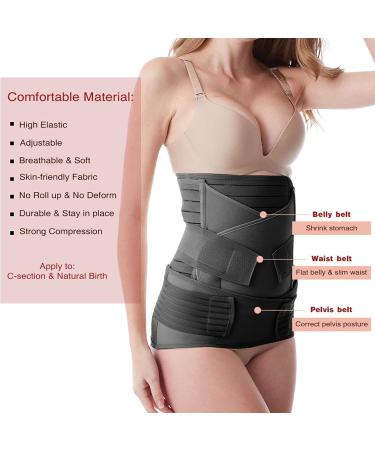 TIRAIN 3-in-1 Postpartum Belly Band | C-Section Recovery Belt XL Black - Buy Online on SooperMarket.com