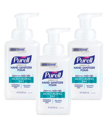 Purell Advanced Hand Sanitizer 2in1 Moisturizing Foam, Naturally Fragranced with Essential Oils, 10 oz Pump Bottle (Pack of 3) - 3002-06-EC