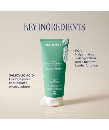 Marcelle Clari-T Purifying Cleansing Gel with 1% Salicylic Acid + PCA Facial Cleanser Clarifying & Exfoliating Vegan Cruelty-Free Hypoallergenic Fragrance-Free Non-Comedogenic 200 mL - Buy Online on SooperMarket.com