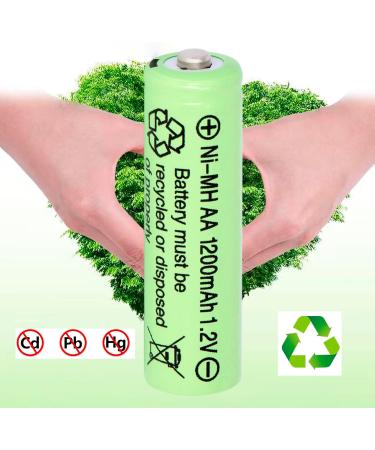 Ni-MH Rechargeable AA Batteries 1.2V 1200mAh - High Capacity for Solar Lights Mouse & Keyboard (Pack of 12 - Buy Online on SooperMarket.com
