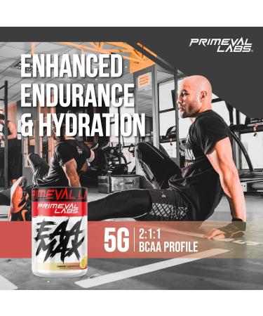 Primeval Labs EAA Max BCAA Cherry Lemonade Powder - Muscle Recovery & Hydration - Keto Friendly - 30 Servings - Buy Online on SooperMarket.com