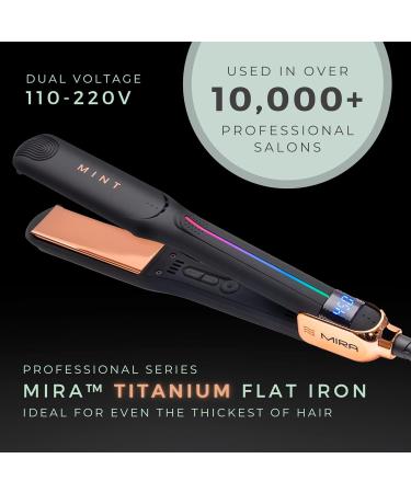 Professional Series MIRA Titanium Flat Iron | Best Hair Straightener & Curling Iron for Thick & Fine Hair | Single-Pass 1 1/4 Inch by MINT - International Shipping Available - Buy Online on SooperMarket.com