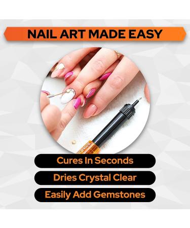 Bondic Super Glue LED UV Repair Kit - Adhesive Welding Tool for Fingernail Gems, Glass, Eyeglasses, & Crafts - Nail Repair Bonding with Light - Buy Online on SooperMarket.com