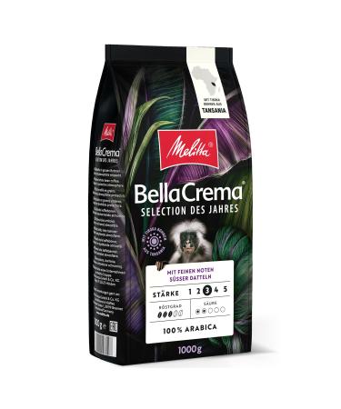 Melitta Bellacrema Selection of the year Whole coffee beans 1kg uncomfortable coffee beans for fully automatic coffee medium roasting roasted in Germany strength 3 Selection of the year 1 kg (1 Pack)