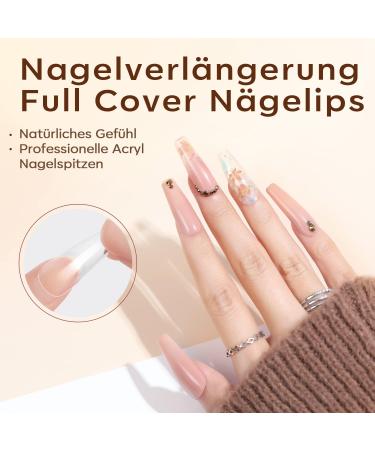 Modelones Nail Tips & Glue Gel Kit - 500 Pieces Mini UV Lamp Gel Nail Extension Set Transparent Color - Perfect Nail Art Gift - Buy Online on SooperMarket.com
