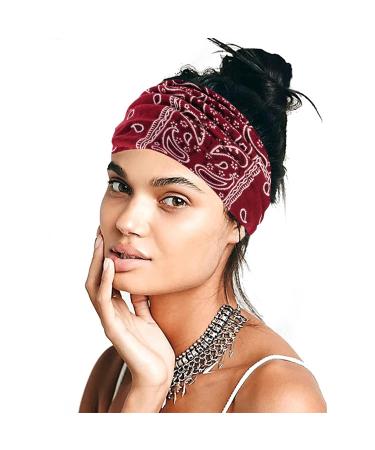 STGDAK Boho Headbands for Women - African Wide Hair Bands 6 Pack - Stylish Turban Stretch Fashion Headbands - Elastic Sweatband for Yoga, Running - Hair Accessories for Teen Girls - Style 28 - Buy Online on SooperMarket.com