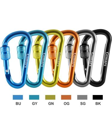 Gimars Mini Carabiner Klien - 6 cm Colorful Key Rings (Set of 6) - Perfect for Camping Fishing Hiking & Travel - Buy Online on SooperMarket.com