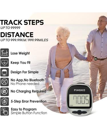 PINGKO Portable Sport Pedometer - Track Steps, Distance, Calories - Fitness Tracker (Black) - Buy Online on SooperMarket.com