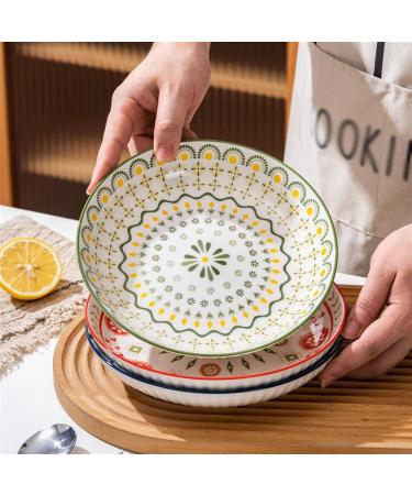 Serving Plates 4pc Dinner Plate Simple Romantic Cream Ceramic Embossed Afternoon Tea Home Dessert Plate Fruit Plate Bread Plate for Kitchen Restaurant Banquet Kitchen Decoration for Appetizer Dinner  - Buy Online on SooperMarket.com