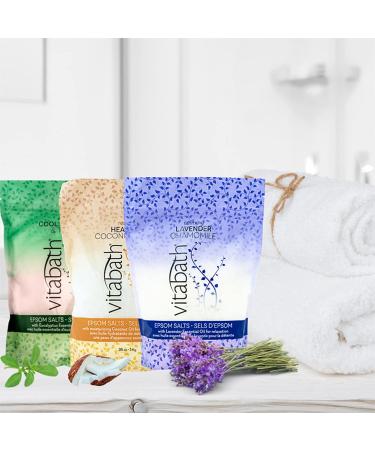 Vitabath Lavender Chamomile Epsom Salts - 36 oz - Relaxing Detox Aromatherapy for Muscle Soreness Relief - Nourishing Skincare for Women & Men - Cruelty-Free - Buy Online on SooperMarket.com