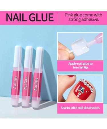 100pcs Natural False Toe Nail Tip Set with Glue - Full Cover Acrylic Fake Toenails for Women & Girls - Includes Cuticle Pusher and Nail File - Buy Online on SooperMarket.com
