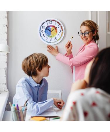 Lafocuse Silent Colorful Learning Wall Clock for Kids | Non-Ticking 30cm Children's Clock for Boys & Girls - Perfect for Kindergarten & School - Buy Online on SooperMarket.com