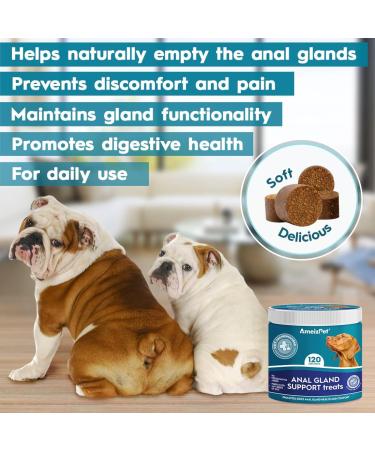 AmeizPet Anal Gland Treatment Soft Dog Chews - 120 Healthy Digestive Fiber Treats - Buy Online on SooperMarket.com