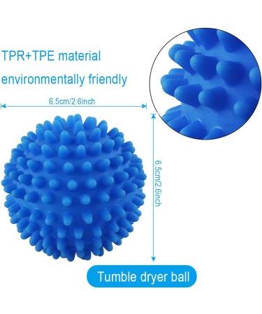 Tumble Dryer Balls 3 Pc Blue Laundry Balls - New Softer Material for Soft, Fluffy Clothes with Fewer Wrinkles and Less Static Cling - Buy Online on SooperMarket.com