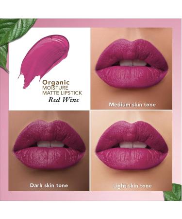 Moisture Matte Lipstick - Red Wine | Long-Lasting Hydrating Organic & Vegan | Creamy Matte Finish | 4gm - Buy Online on SooperMarket.com