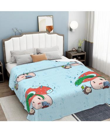 YYHHAOFA Sunflower Seeds and Mushroom Prints Flannel Blanket 66x90 in Normal : Skin-Friendly Warm and Comfortable Easy Care and Durable Black normal - Buy Online on SooperMarket.com