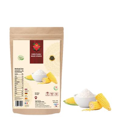 Corn Starch (400g / 14.11 oz) | Maize Starch | Best for Gravy sauce thickener | Non GMO | Vegan | No Preservatives Added | Supplied in Reusable Zip Sealed Pacakging