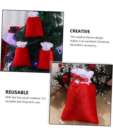 OFFSCH 8pcs Christmas Plush Bag Decor Xmas Present Bags Candy Storage Pouch Christmas Tree Pendant - Buy Online on SooperMarket.com