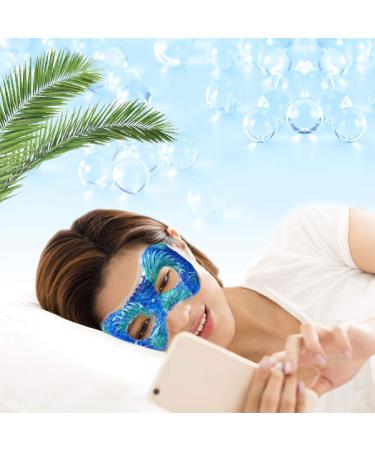 Reusable Gel Eye Mask for Puffiness & Dark Circles - Cooling Eye Ice Pack for Dry Eyes, Headache & Stress Relief (Leaves Design) - Buy Online on SooperMarket.com