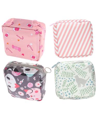 PLAFOPE 4pcs Sanitary Napkin Storage Bag Travel Kit for Women Makeup Bag Set Pouch Holder Travel Bag Set Sanitary Pads Period Bags for Teen Travel Period Bag Sanitary Napkin Pouch Portable