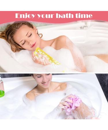 Windspeed 2Pcs African Body Exfoliating Net | Long Deep Cleaning Bath Sponge | Skin Smoother for Women Men | Shower Stocking Stuffer (80x30cm) | Yellow Pink - Buy Online on SooperMarket.com