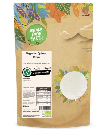 Wholefood Earth Organic Quinoa Flour 1 kg | GMO Free | Vegan | High Fibre | High Protein | Certified Organic