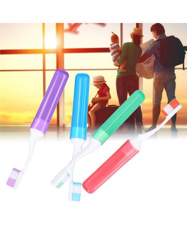 Portable Toothbrush 4 Pack - Fine Hair Oral Cleaning for Travel & Stain Removal - Buy Online on SooperMarket.com