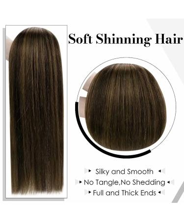 Laavoo Brown Balayage Clip In Extensions - Remy Human Hair Ombre Dark to Light Brown 10pcs 40cm Thick Real Hair #2/8/2 - Buy Online on SooperMarket.com