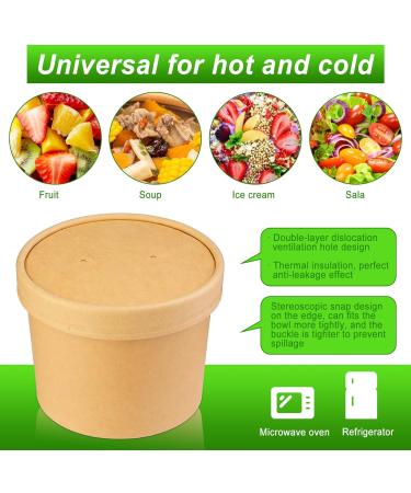 BALDCC 75 Pack 8 Oz Soup Containers with Lids Disposable Containers with Lids for Food Ice Cream Cups with Lids. Ice Cream Container for Storing Food in the Refrigerator or Carrying Out Brown 75 Pack 8 Oz - Buy Online on SooperMarket.com