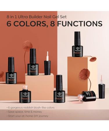 Modelones Builder Gel Set - 6 Colors in 1 | Nail Strengthener & Extension Gel Kit - Buy Online on SooperMarket.com