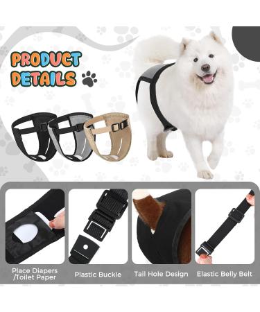 3 Pack Dog Trousers & Diapers - Adjustable Women's Bandages for Dogs in Heat | Washable Protective Pants - Buy Online on SooperMarket.com
