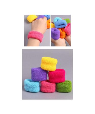 12 Pack Terry Cloth Cotton Elastic Hair Scrunchies - Seamless Hair Ties for Women and Girls - Buy Online on SooperMarket.com