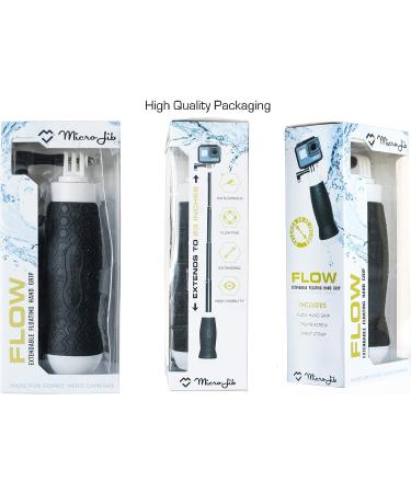 GoPro Floating Hand Grip + Waterproof Pole Mount 6.5-23 for Hero 10, 9, 8, 7, 6, 5, Session, MAX | Flow by MicroJib - Buy Online on SooperMarket.com