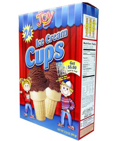 Joy Cone 24-Count ICE CREAM CUPS 3.5oz (2 Pack)