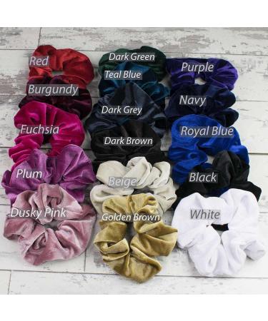 Premium Velvet Classic Hair Ties - 2pcs Plain Navy | Luxurious Hair Bands for Updo Ponytail Scrunchies - Buy Online on SooperMarket.com