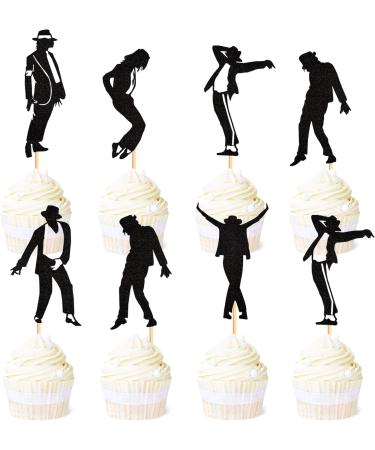 Blumomon 30pcs Jazz Cupcake Toppers Dance Party Cake Decoration Black Glitter Tap Dancers Cupcake Picks Music Dancer Cupcake Picks for Birthday Parties Wedding Party Decorations Disco-4 - Buy Online on SooperMarket.com