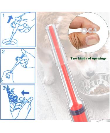 Nuanchu 2 Pieces Pet Pill Plunger Popper for Small Cats Dogs Pill Gun Dispenser Shooter Pet Piller Soft Tip Tablet Syringe Pusher Animal Medicine Feeder for Feeding Accessories (Red Green) - Buy Online on SooperMarket.com