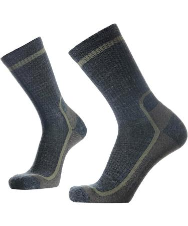 SOLAX Men's Merino Wool Hiking Socks - 3 Pack | 72% Wool, Cushioned & Breathable Crew Socks for Outdoor Trail Trekking - Size Large - Buy Online on SooperMarket.com
