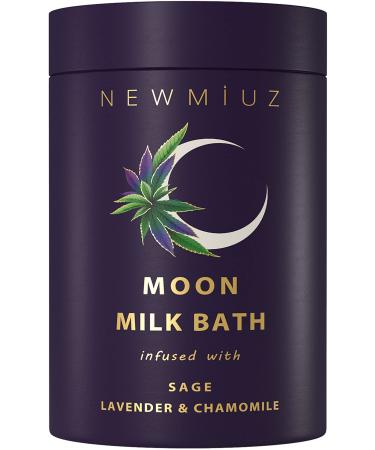 Cleansing Sage Moon Milk Bath Soak - Lavender Chamomile - Moisturize & Soften Skin Spiritual Stress Relief Gifts for Women Destress Luxury Spa Bath Salt Powder Birthday Perfect Stocking Stuffers