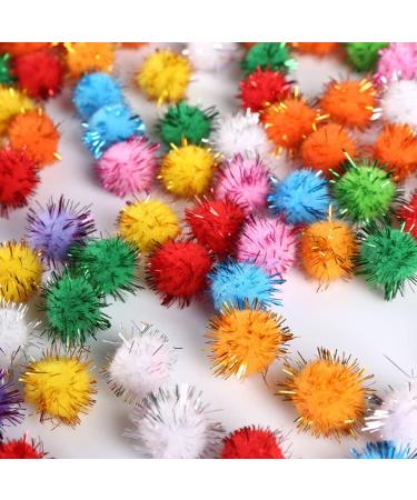 Colored Glitter Pompom Balls - 270pcs DIY Craft Supplies for Christmas Decor - Buy Online on SooperMarket.com