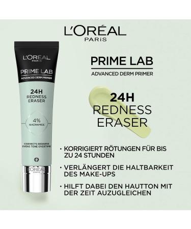 L'Or al Paris Redness Eraser Primer - Long-Lasting Make-Up Base Conceals Redness 24-Hour Wear - 30ml - Buy Online on SooperMarket.com